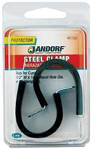 Jandorf 61526 Cushion Clamp, 1 in Max Bundle Dia, 1/2 in W, Rubber/Steel, Black