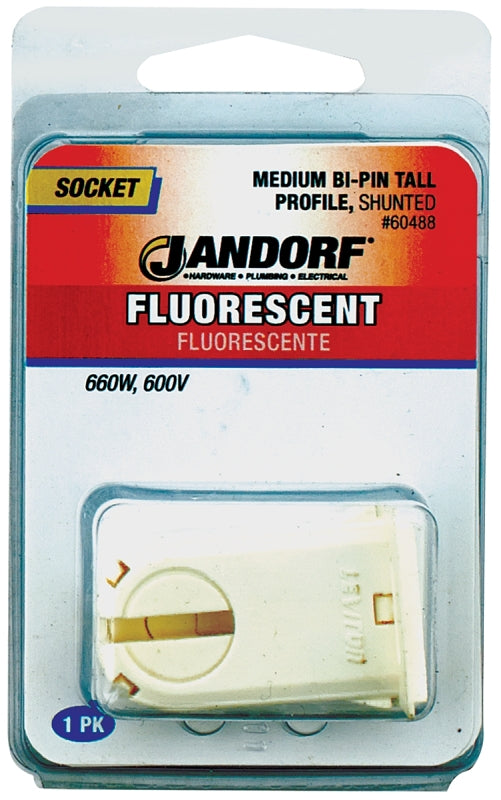 Jandorf 60488 Lamp Socket, Tall Profile, 600 V, 660 W, Fluorescent Lamp