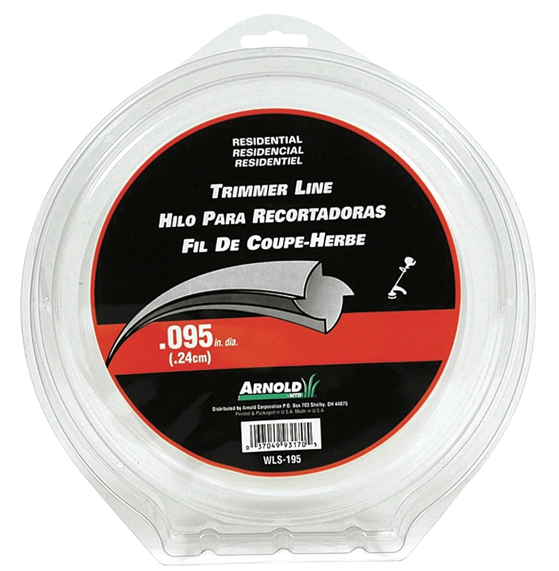 Arnold WLS-195 Trimmer Line, 0.095 in Dia, 220 ft L, Nylon