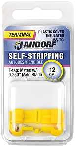 Jandorf 60795 Terminal, 12 AWG Wire, Plastic Insulation, Copper Contact, Yellow