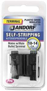 Jandorf 60798 Terminal, 18 to 14 AWG Wire, Plastic Insulation, Black