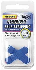 Jandorf 60799 Terminal, 18 to 14 AWG Wire, Plastic Insulation, Copper Contact, Blue