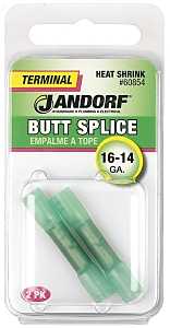 Jandorf 60854 Butt Splice Connector, 16 to 14 AWG Wire, Copper Contact, Green