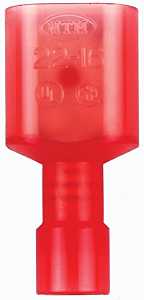 Jandorf 60941 Disconnect Terminal, 22 to 18 AWG Wire, Nylon Insulation, Copper Contact, Red, 5/PK