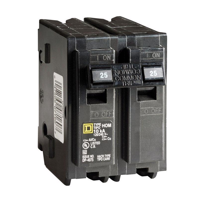 Square D HomeLine 25 amps Surge 2-Pole Circuit Breaker