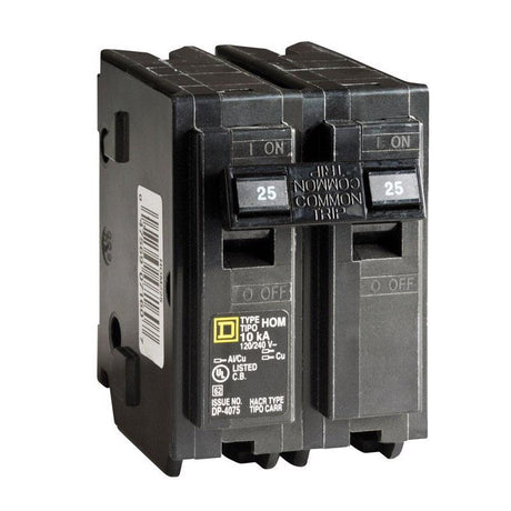 Square D HomeLine 25 amps Surge 2-Pole Circuit Breaker
