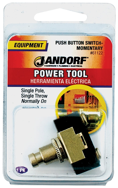 Jandorf 61122 Switch, 10/15 A, 125/250 V, SPST, Screw Terminal, Black/Silver