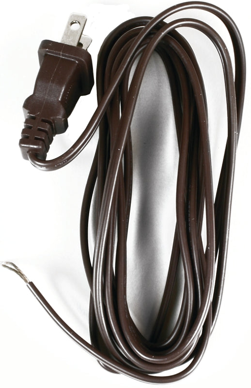 Jandorf 60135 Lamp Cord with Polarized Plug, Brown Sheath