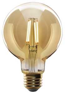 Feit Electric G25/VG/LED Filament LED Bulb, Decorative, Globe, G25 Lamp, 60 W Equivalent, E26 Lamp Base, Dimmable, Amber, Pack of 4