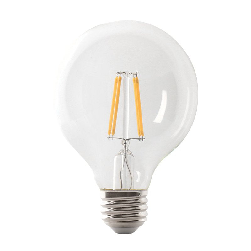 Feit Electric G2560/950CA/FIL/3/RP LED Bulb, Globe, 500 Lumens, 5.5 W, G25 Lamp, 60 W Equivalent, E26 Lamp Base, Clear
