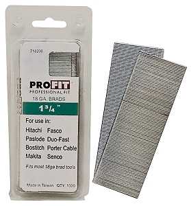ProFIT 0718206 Series Finish Nail, Glue Collation, 1-3/4 in L, 18 Gauge, Steel, Electro-Galvanized, Brad Head
