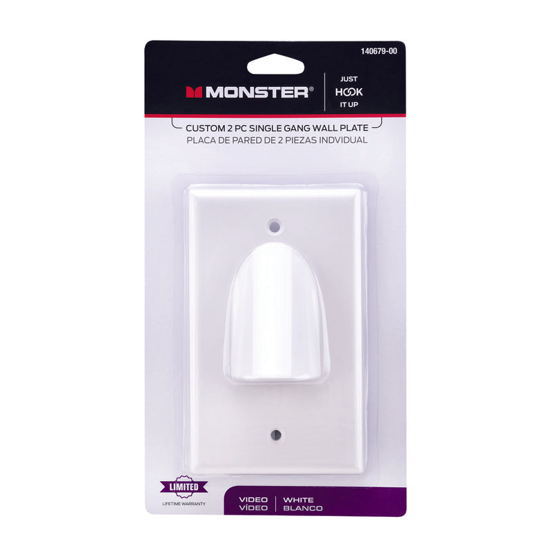 Monster Just Hook It Up White 1 gang Plastic Home Theater Wall Plate 1 pk