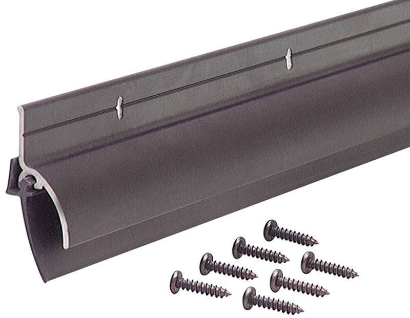 M-D 68734 Door Sweep, 36 in L, 1-7/8 in W, Aluminum Flange