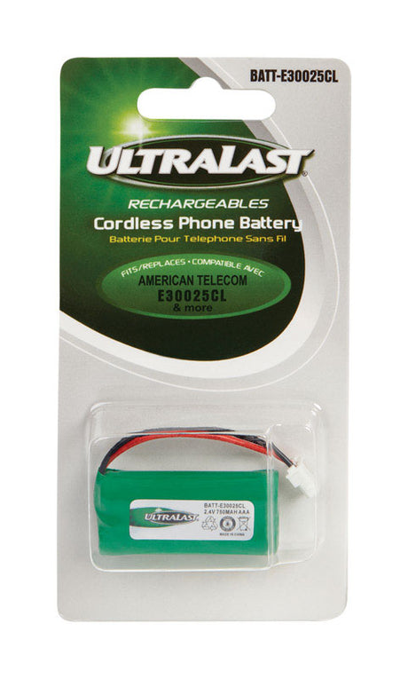 UltraLast NiMH AAA 2.4 V 750 mAh Cordless Phone Battery BATT-E30025CL 1 pk