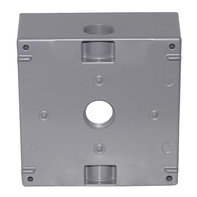 Sigma Engineered Solutions New Work 31 cu in Square Die-Cast Metal 2 gang Weatherproof Box Gray