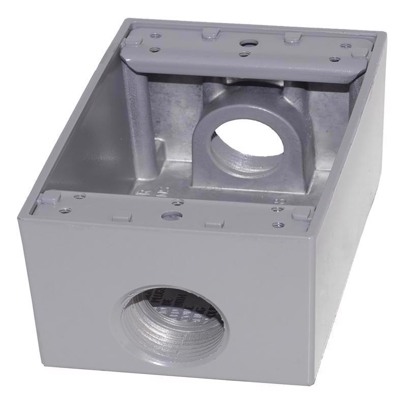 Sigma Engineered Solutions New Work 18.3 cu in Rectangle Die-Cast Metal 1 gang Weatherproof Box Gray