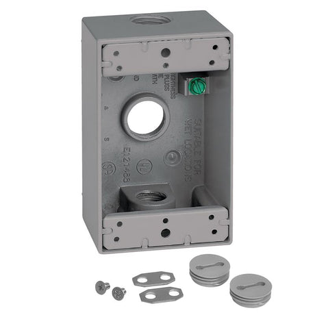 Sigma Engineered Solutions New Work 18.3 cu in Rectangle Die-Cast Metal 1 gang Weatherproof Box Gray