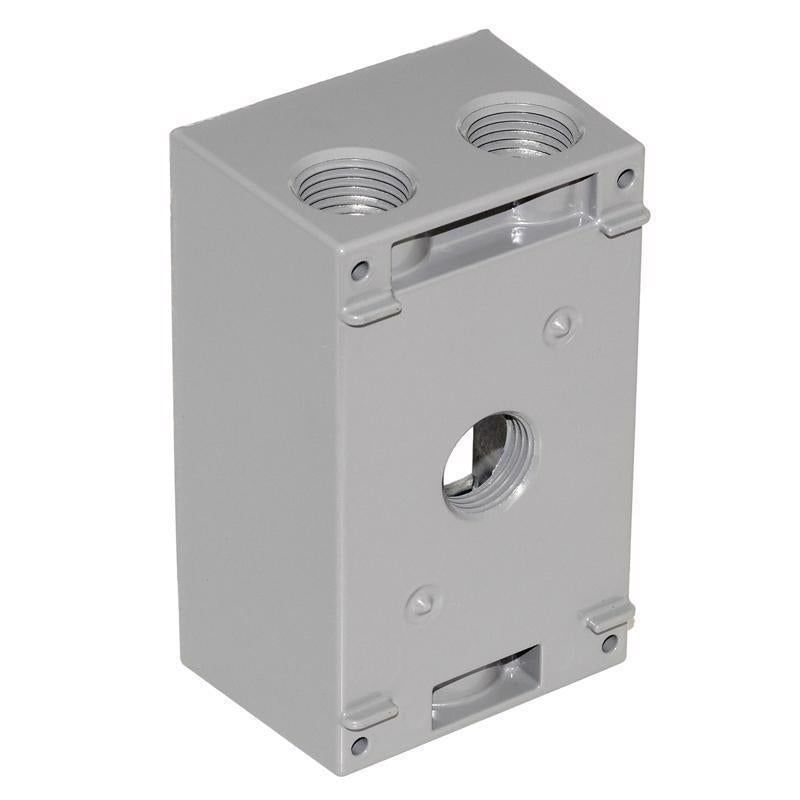 Sigma Engineered Solutions New Work 18.3 cu in Rectangle Die-Cast Metal Weatherproof Box Gray