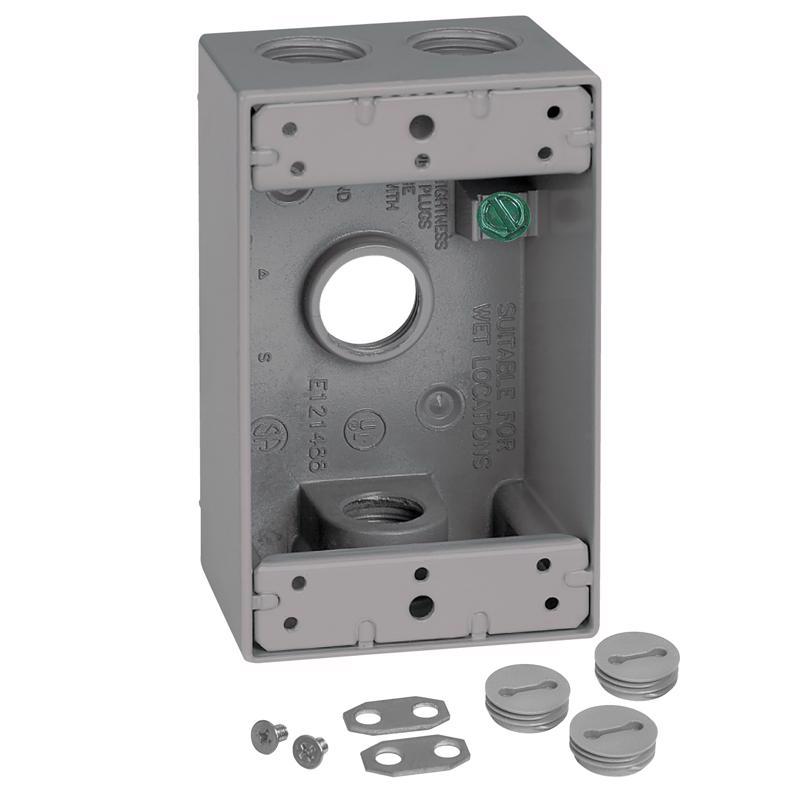 Sigma Engineered Solutions New Work 18.3 cu in Rectangle Die-Cast Metal Weatherproof Box Gray