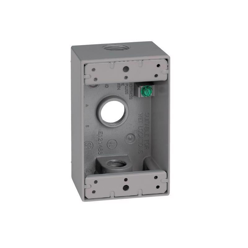 Sigma Engineered Solutions New Work 18.3 cu in Rectangle Die-Cast Metal Weatherproof Box Gray