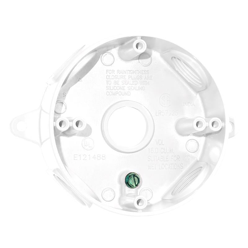 Sigma Engineered Solutions New Work 16 cu in Round Die-Cast Metal Weatherproof Box White