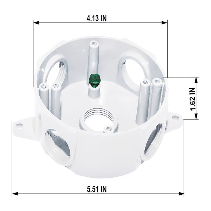 Sigma Engineered Solutions New Work 16 cu in Round Die-Cast Metal Weatherproof Box White