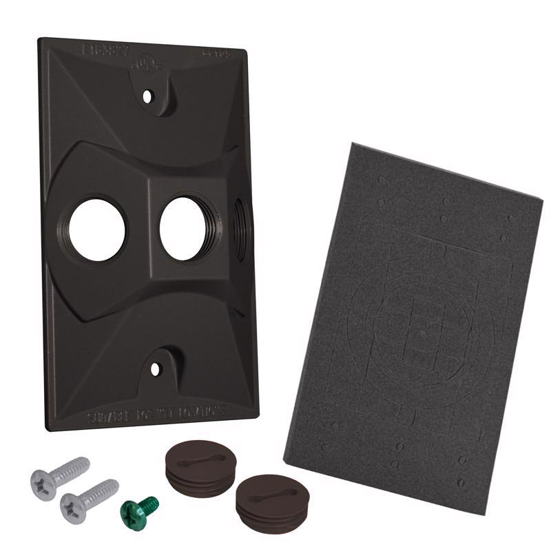 Sigma Engineered Solutions Rectangle Die-Cast Metal 1 gang 4.61 in. H X 2.85 in. W Lampholder Cover