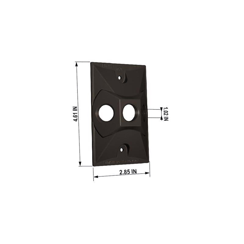 Sigma Engineered Solutions Rectangle Die-Cast Metal 1 gang 4.61 in. H X 2.85 in. W Lampholder Cover