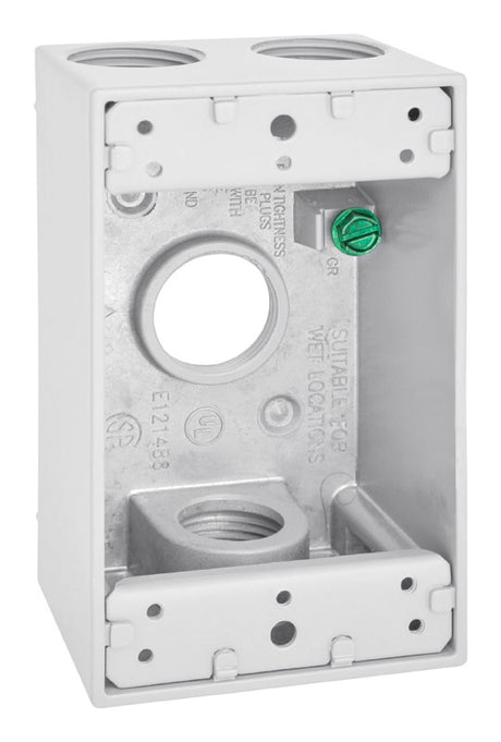 Sigma Engineered Solutions New Work 18.3 cu in Rectangle Die-Cast Metal 1 gang Weatherproof Box Whit