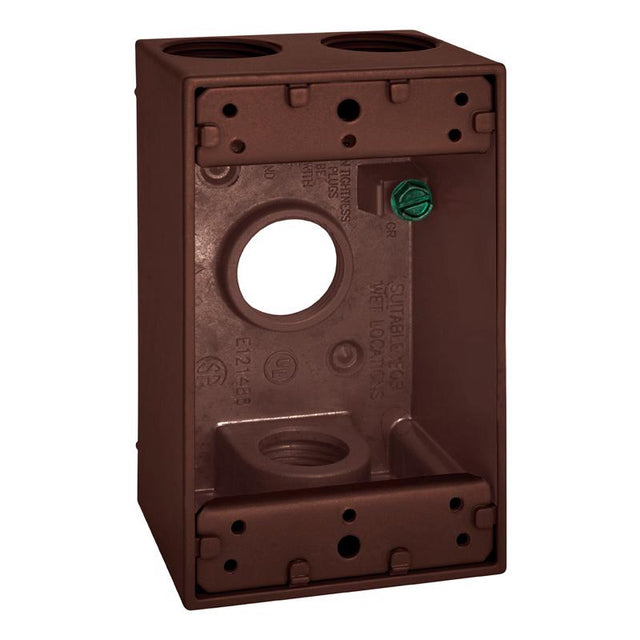 Sigma Engineered Solutions New Work 18 cu in Rectangle Die-Cast Metal 1 gang Weatherproof Box Bronze