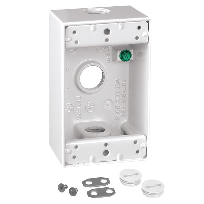 Sigma Engineered Solutions New Work 18.3 cu in Rectangle Die-Cast Metal 1 gang Weatherproof Box Whit