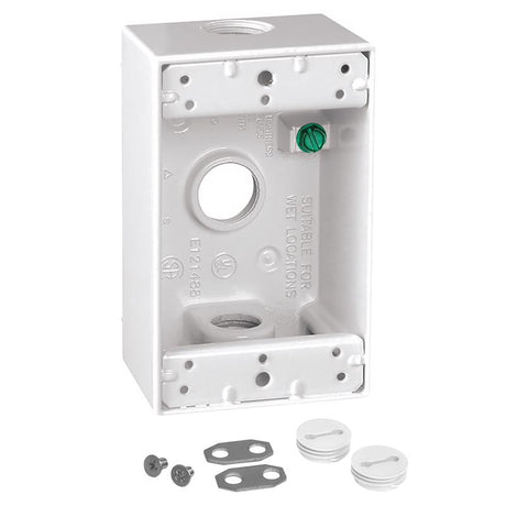 Sigma Engineered Solutions New Work 18.3 cu in Rectangle Die-Cast Metal 1 gang Weatherproof Box Whit