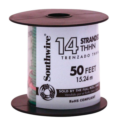 Southwire 50 ft. 14/1 Stranded THHN Building Wire, Pack of 2