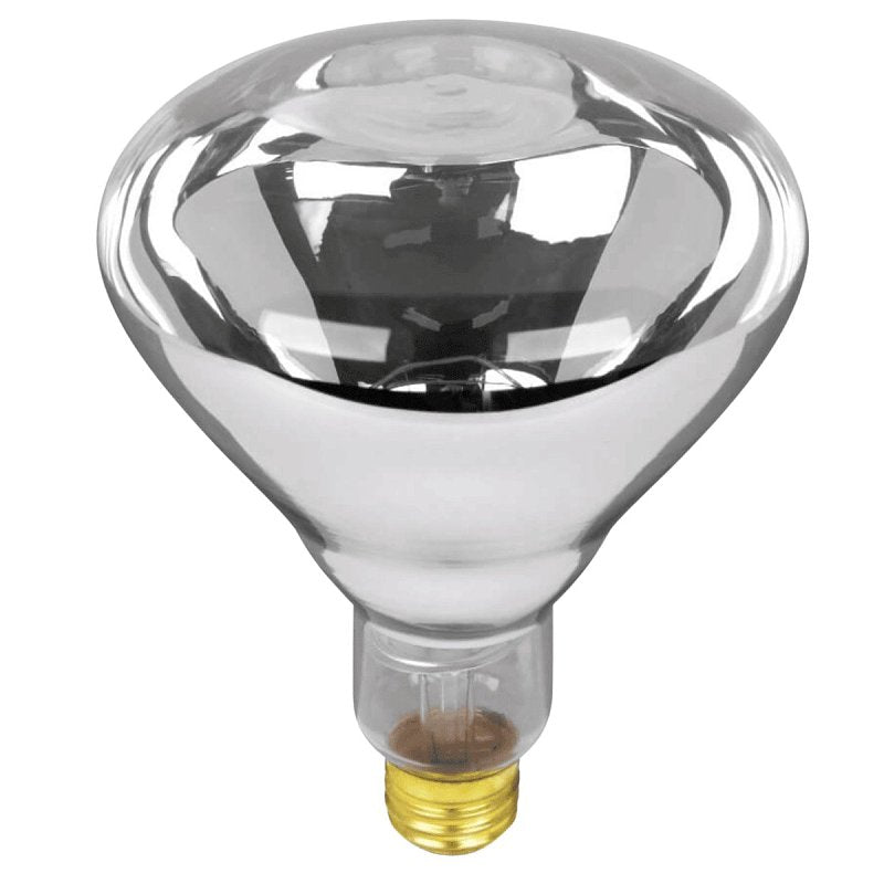 Feit Electric 125R40/1 Incandescent Reflector Heat Bulb, 125 W, BR40 Lamp, E26 Medium Lamp Base, 1300 Lumens, Clear Lamp