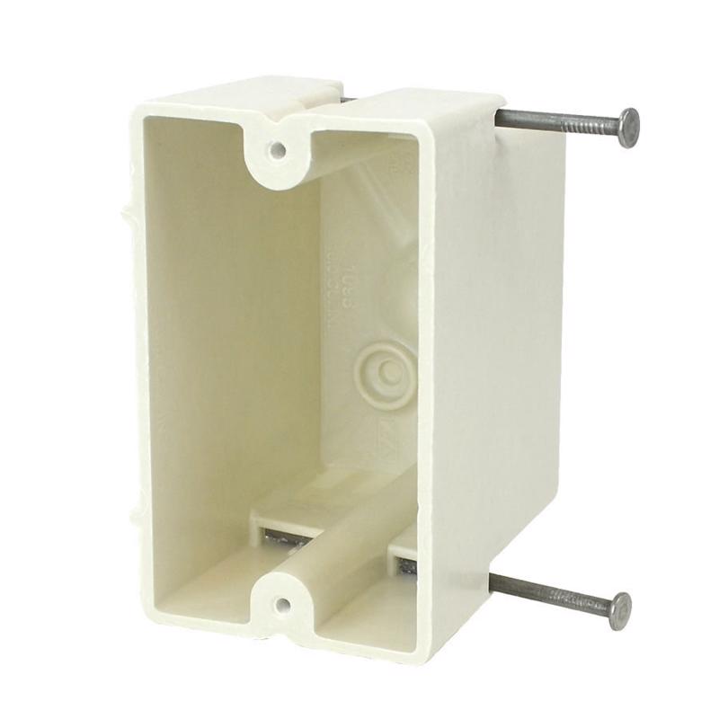 Allied Moulded FiberglassBOX New Work 18 cu in Rectangle Fiberglass 1 gang Switch Box Off White