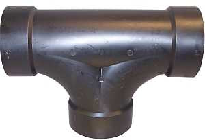 Canplas 103724BC Cleanout Tee, 4 in, Hub, ABS, Black, SCH 40 Schedule