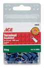 Ace Insulated Wire Ring Terminal Blue 100 pk