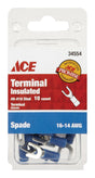 Ace Insulated Wire Spade Terminal Blue 10 pk