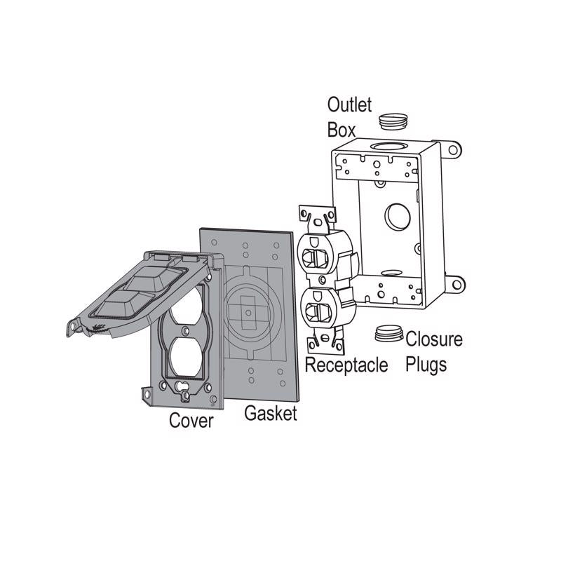 Sigma Engineered Solutions Rectangle Die-Cast Metal 1 gang 4.76 in. H X 3.01 in. W Multi-Use Cover