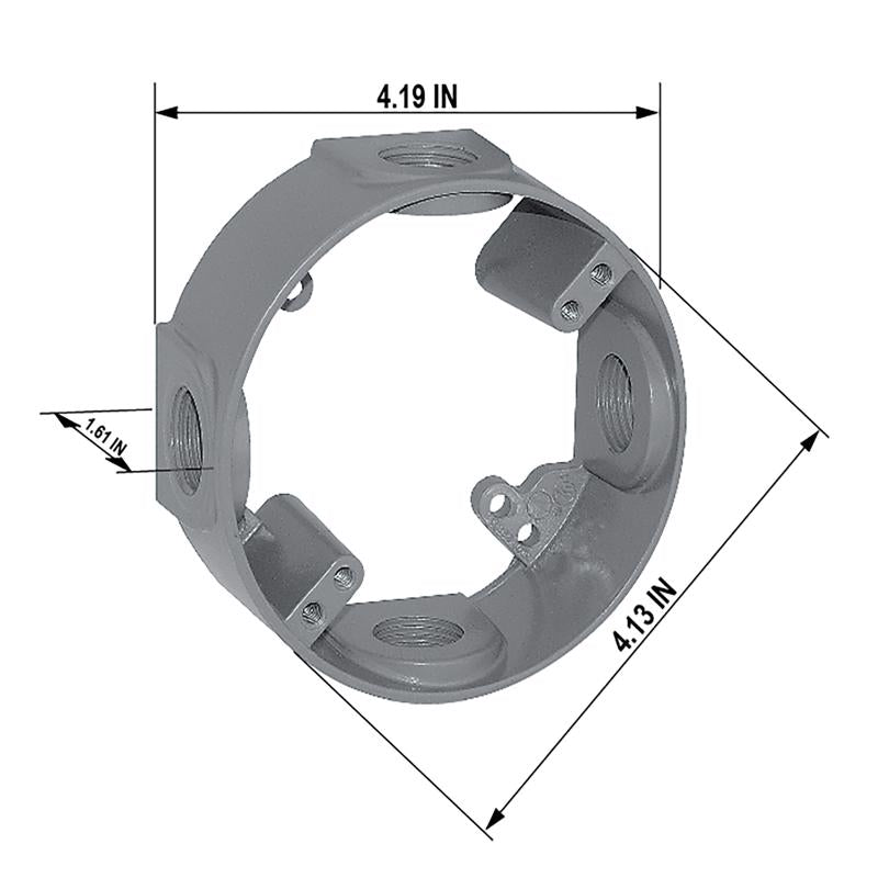 Sigma Engineered Solutions New Work 16.5 cu in Round Metallic Extension Ring Gray