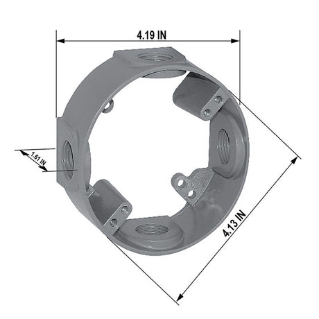 Sigma Engineered Solutions New Work 16.5 cu in Round Metallic Extension Ring Gray