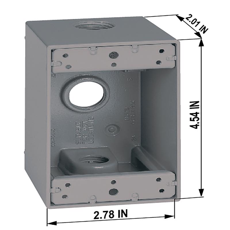Sigma Engineered Solutions New Work 25.5 cu in Rectangle Metallic 1 gang Weatherproof Box Gray