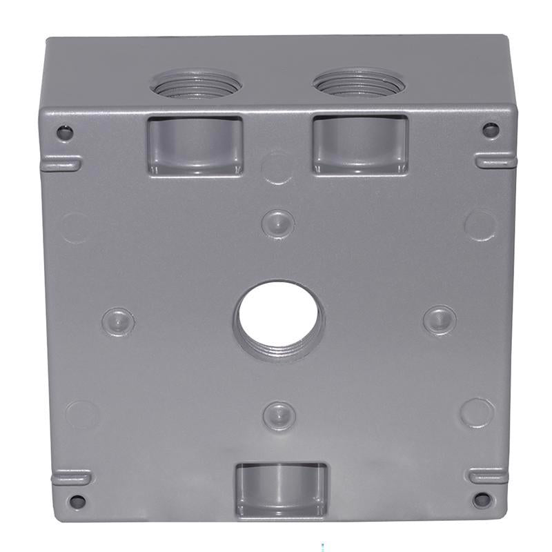 Sigma Engineered Solutions New Work 31 cu in Square Die-Cast Metal 2 gang Weatherproof Box Gray