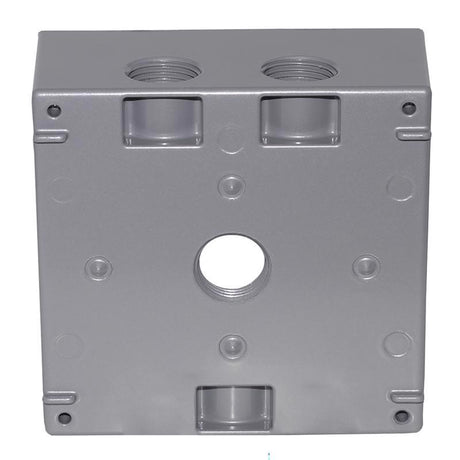 Sigma Engineered Solutions New Work 31 cu in Square Die-Cast Metal 2 gang Weatherproof Box Gray
