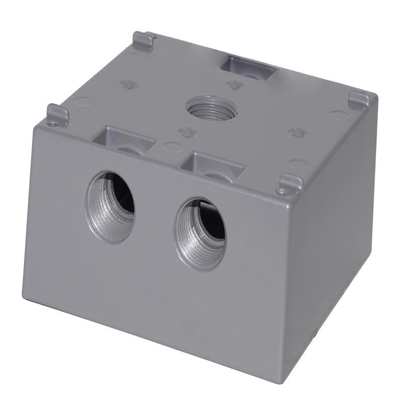 Sigma Engineered Solutions New Work 31 cu in Square Die-Cast Metal 2 gang Weatherproof Box Gray