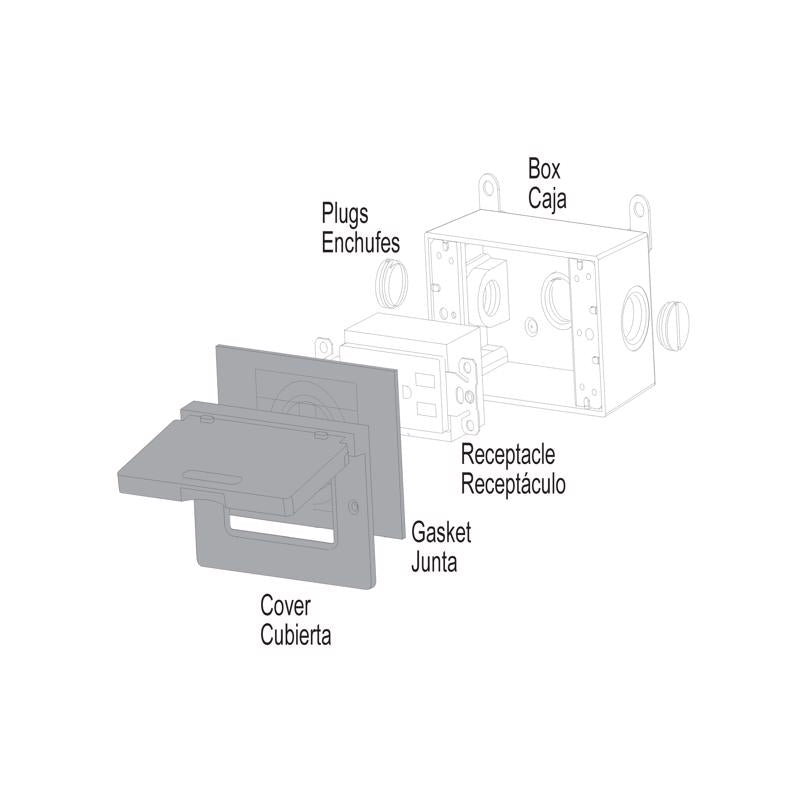 Sigma Engineered Solutions Rectangle Die-Cast Metal 1 gang 2.83 in. H X 4.57 in. W Horizontal GFCI C