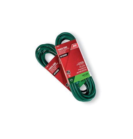 Ace Indoor or Outdoor 15 ft. L Green Extension Cord Combo Set 16/3 SJTW, Pack of 6