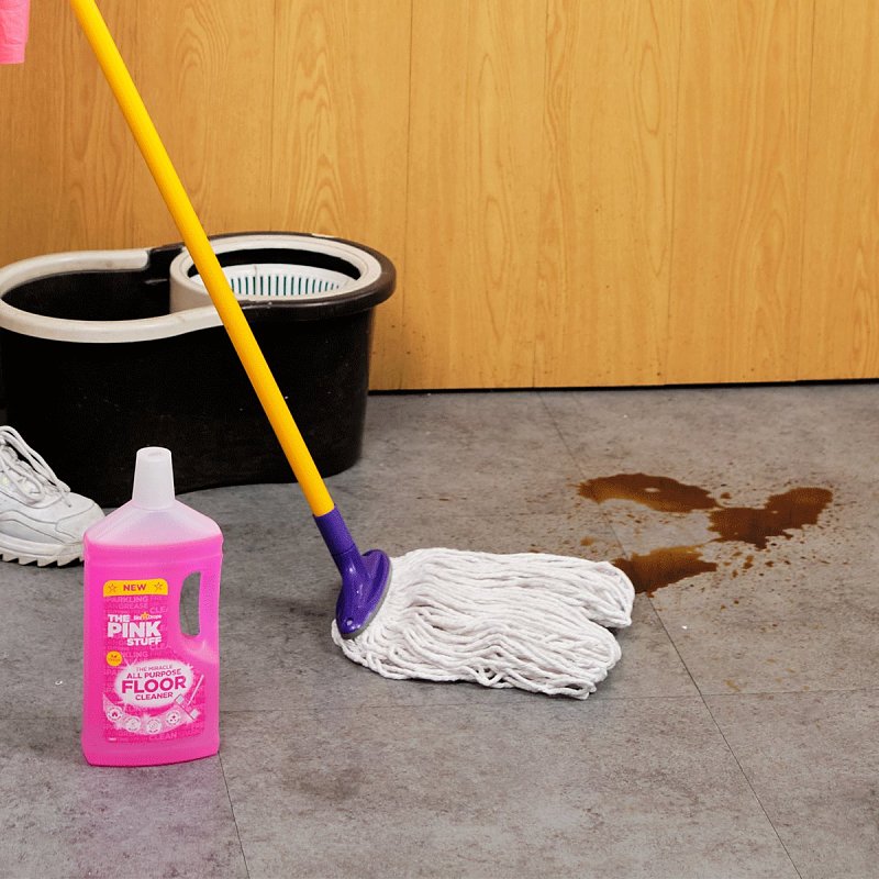 The Pink Stuff Miracle Series 82375 All-Purpose Floor Cleaner, 33.8 fl-oz, Fresh Rhubarb, Pink