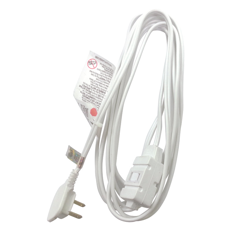 Ace Indoor 12 ft. L White Extension Cord