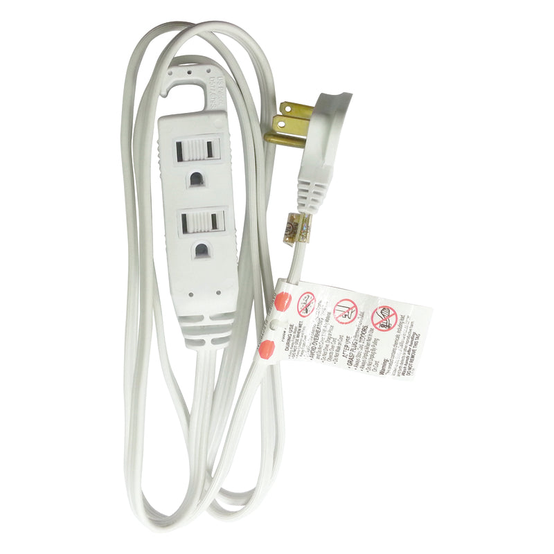 Ace Indoor 6 ft. L White Extension Cord 16/3 SPT-3